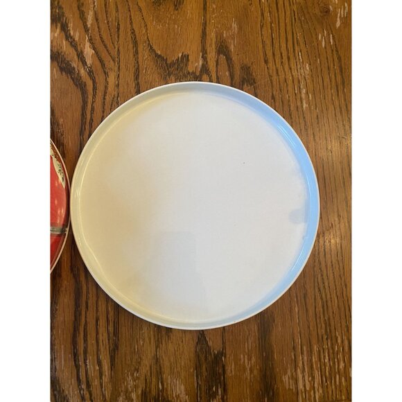 Vintage Round Red Floral Metal Tin Container With Lid Deer Park Wildflower Desig - Picture 4 of 8